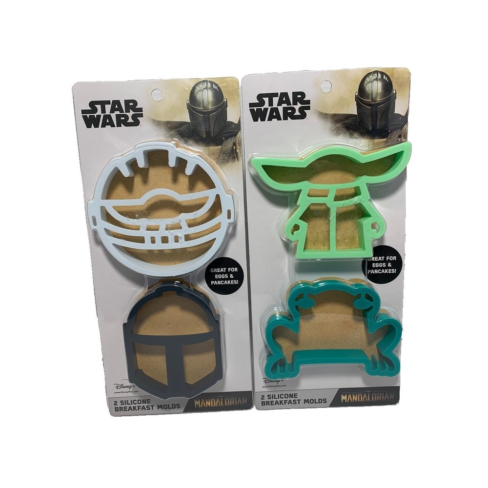 Mandalorian 2 pkgs 8 pc Pancake Egg Molds Silicone Grogu Mando 4 Lot Star Wars